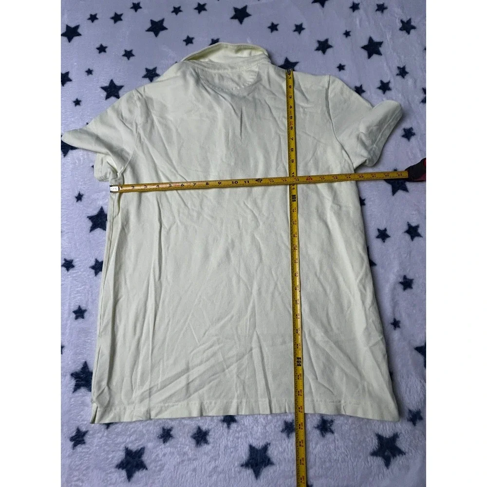 Banana Republic Performance Pique Polo Shirt Mens Large Yellow Pocket Stretch